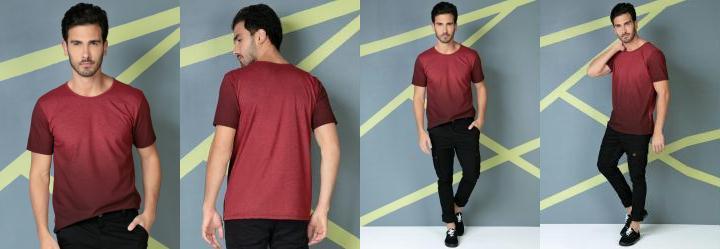 Camiseta Mescla Vermelha com Degrad�