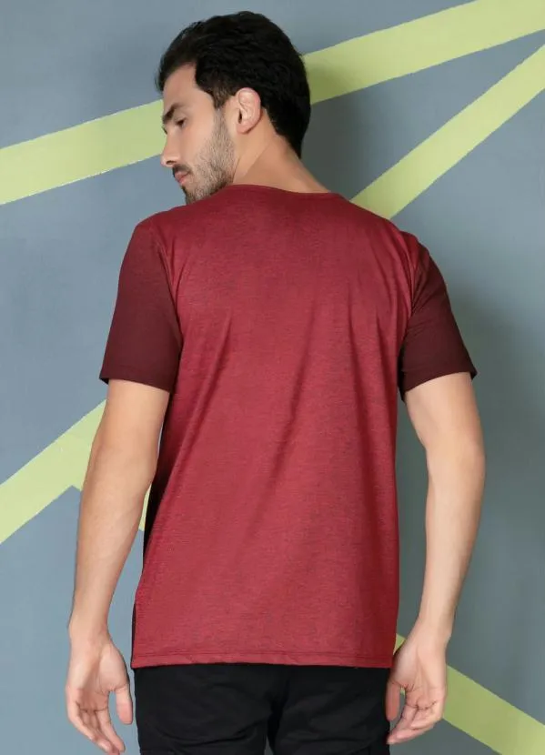 Moda Pop - Camiseta Mescla Vermelha com Degradê 2