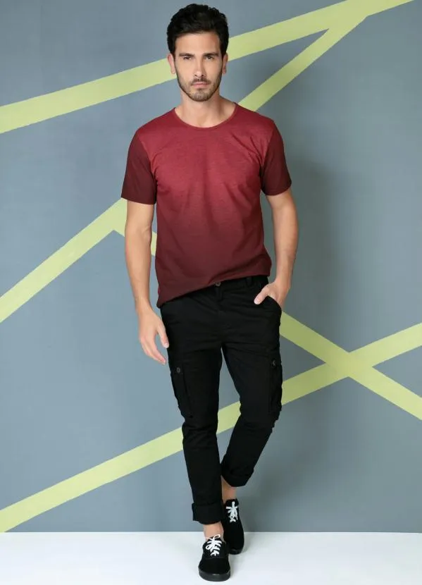 Moda Pop - Camiseta Mescla Vermelha com Degradê 3