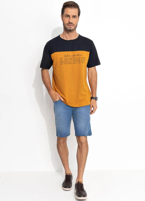 Moda Pop - Camiseta Mostarda em Malha de Algodão 3