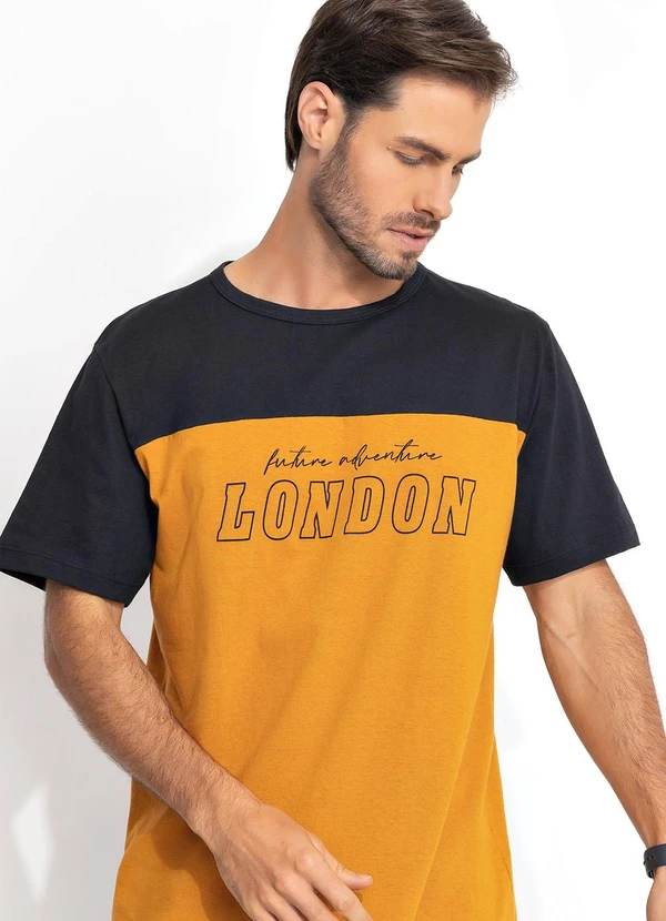 Moda Pop - Camiseta Mostarda em Malha de Algodão 7