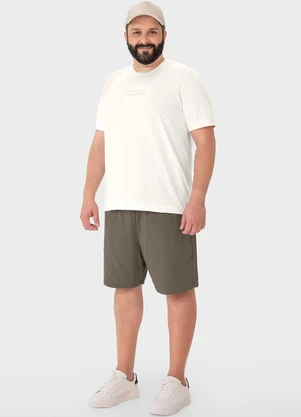 Malwee - Camiseta Off White Bordada em Malha Flame - MALWEE