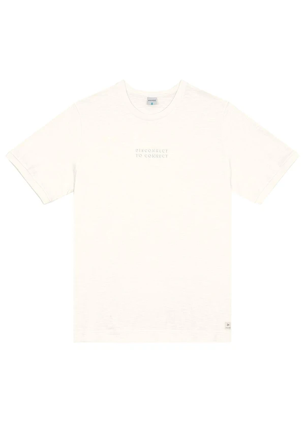 Malwee - Camiseta Off White Bordada em Malha Flame 3