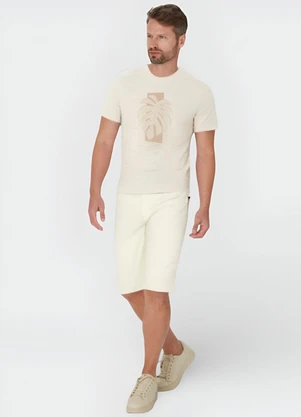 Malwee - Camiseta Off White Slim Tropical em Flame - MALWEE