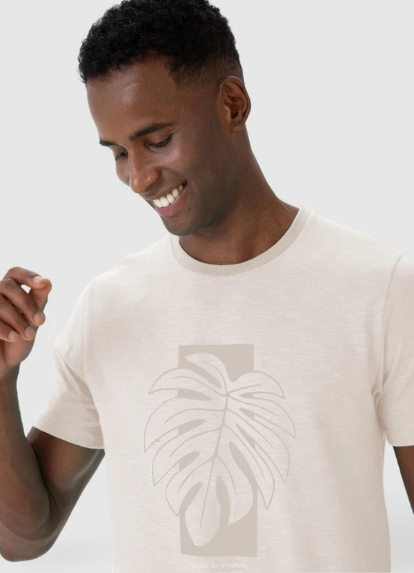 Malwee - Camiseta Off White Slim Tropical em Flame 5