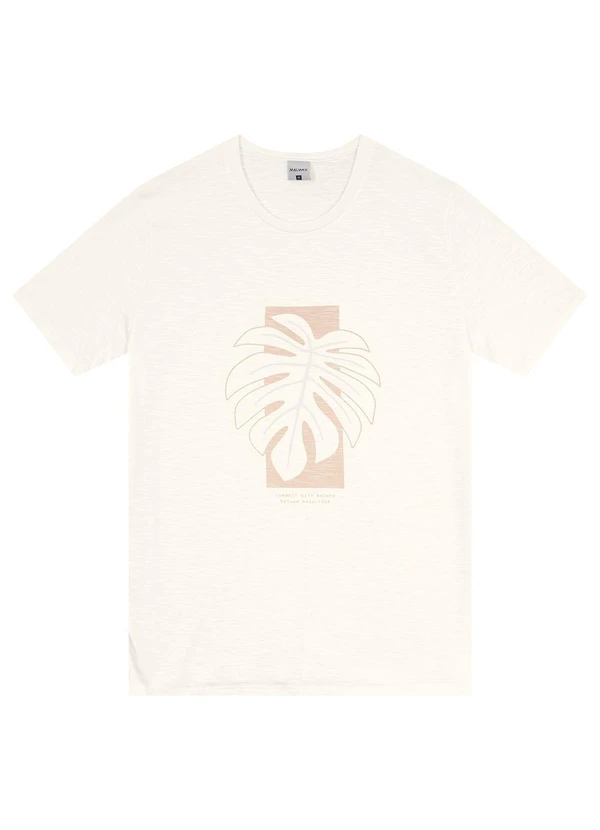 Malwee - Camiseta Off White Slim Tropical em Flame 6