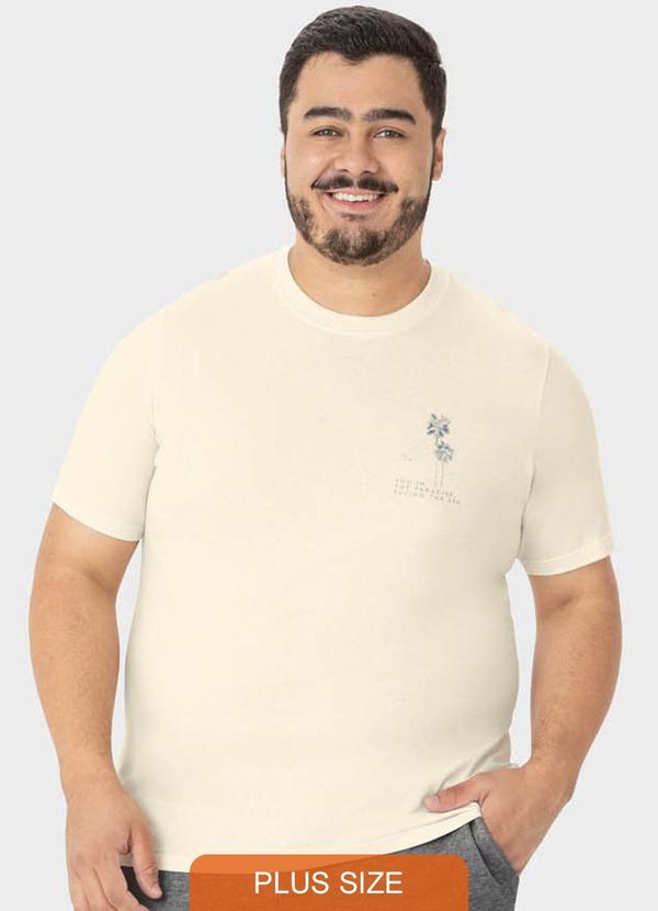 Malwee Plus - Camiseta Off White The Sea em Malha