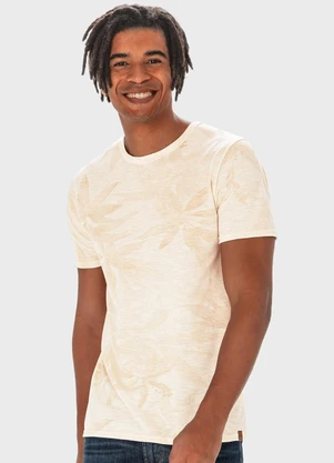 Malwee - Camiseta Off White Tradicional Folhagens - MALWEE