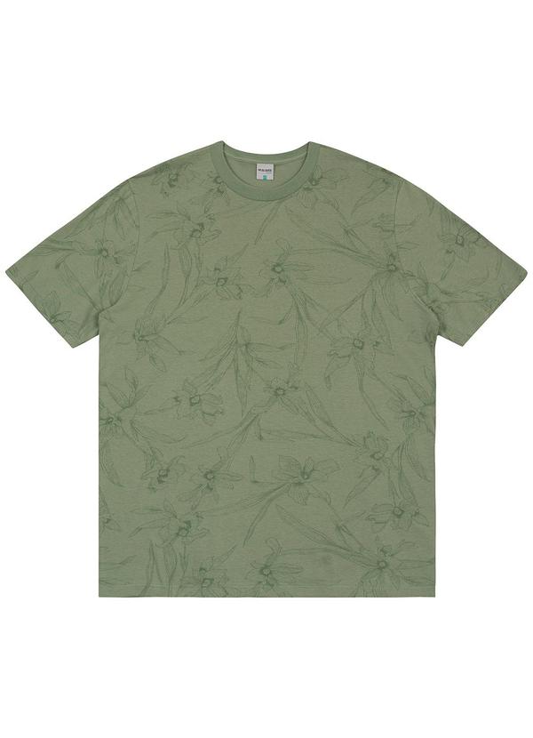 Malwee - Camiseta Orquídeas em Linho Plus Verde Menta 2