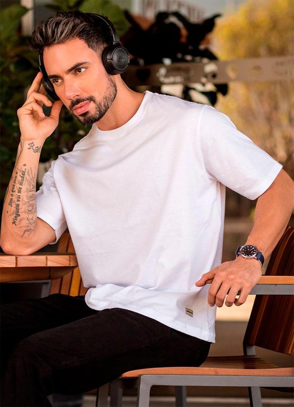 Hiatto Confecção - Camiseta Over Pima Basic Masculina Branco