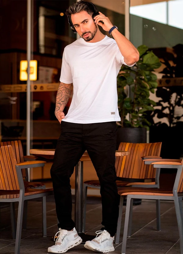 Hiatto Confecção - Camiseta Over Pima Basic Masculina Branco 3