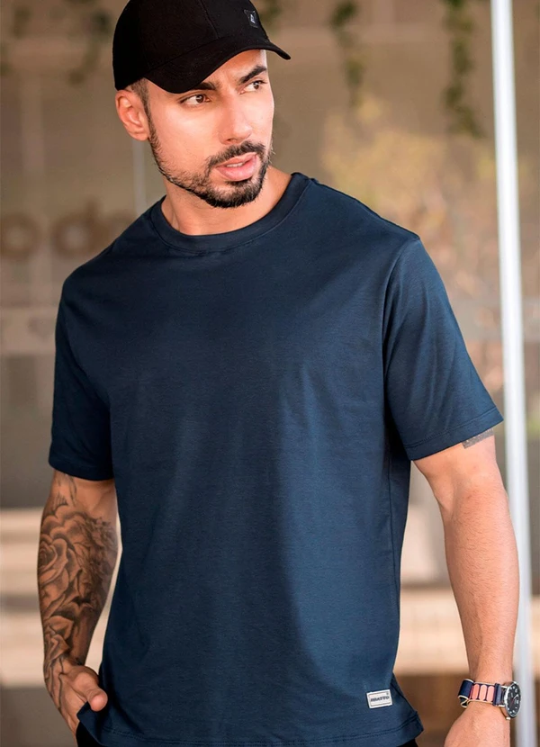 Hiatto Confecção - Camiseta Over Pima Basic Masculina Marinho