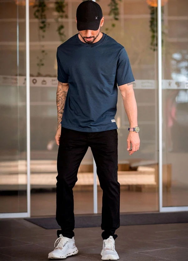 Hiatto Confecção - Camiseta Over Pima Basic Masculina Marinho 3