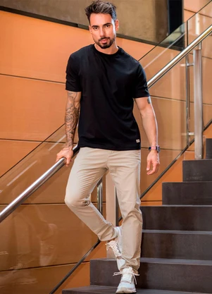 Hiatto Confecção - Camiseta Over Pima Basic Masculina Preto - HIATTO CONFECÇÃO