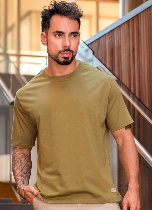 Hiatto Confecção - Camiseta Over Pima Basic Masculina Verde Oliva