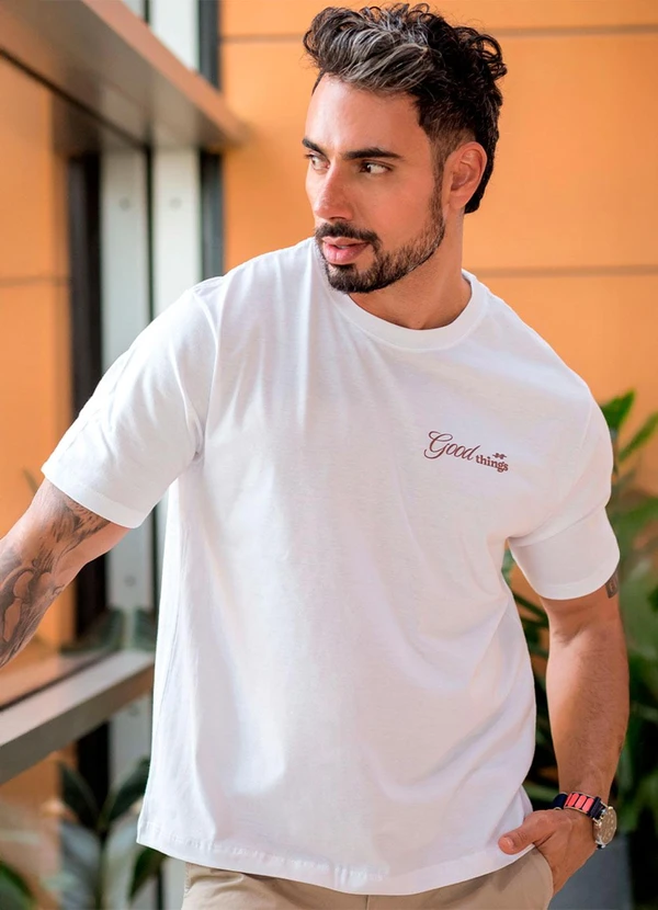 Hiatto Confecção - Camiseta Over Pima Good Masculina Branco