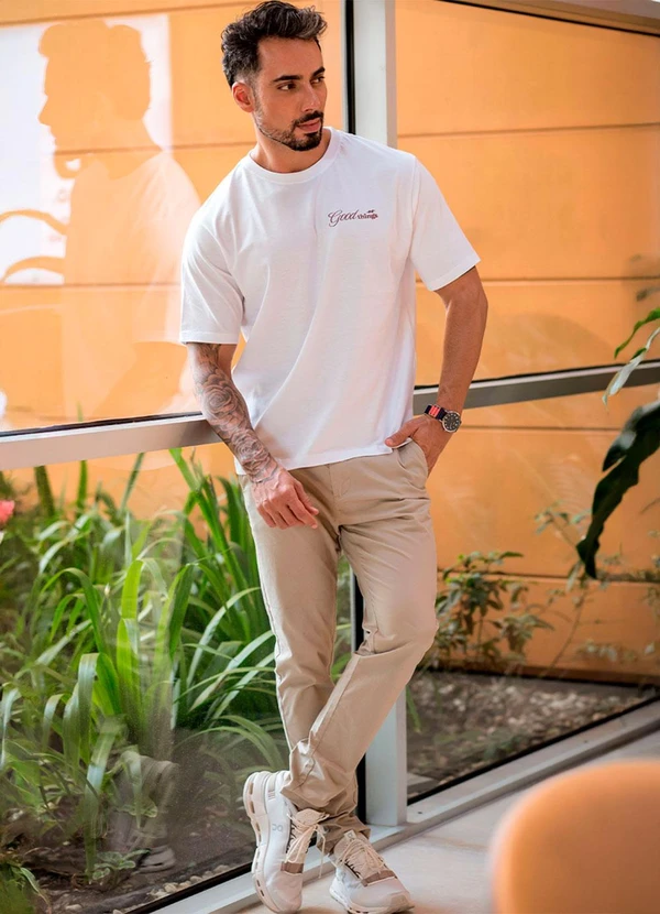 Hiatto Confecção - Camiseta Over Pima Good Masculina Branco 3