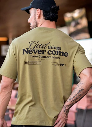 Hiatto Confecção - Camiseta Over Pima Good Masculina Verde Oliva - HIATTO CONFECÇÃO