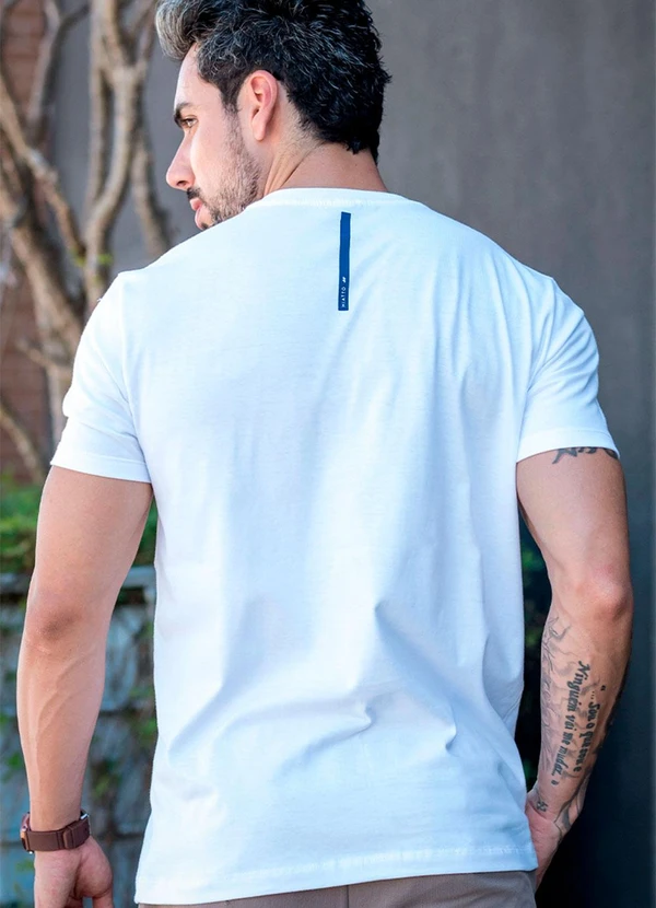 Hiatto Confecção - Camiseta Pima  Masculina Branco 2