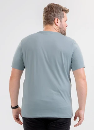 Exco - Camiseta Plus em Algodão Azul Claro - EXCO