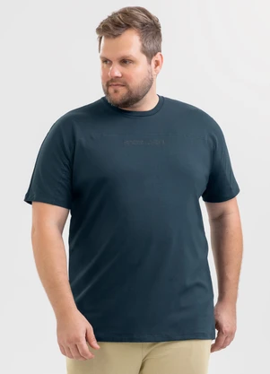 Exco - Camiseta Plus em Algodão Cinza Médio - EXCO