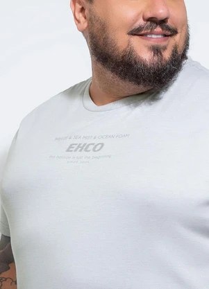 Exco - Camiseta Plus em Algodão Cinza - EXCO