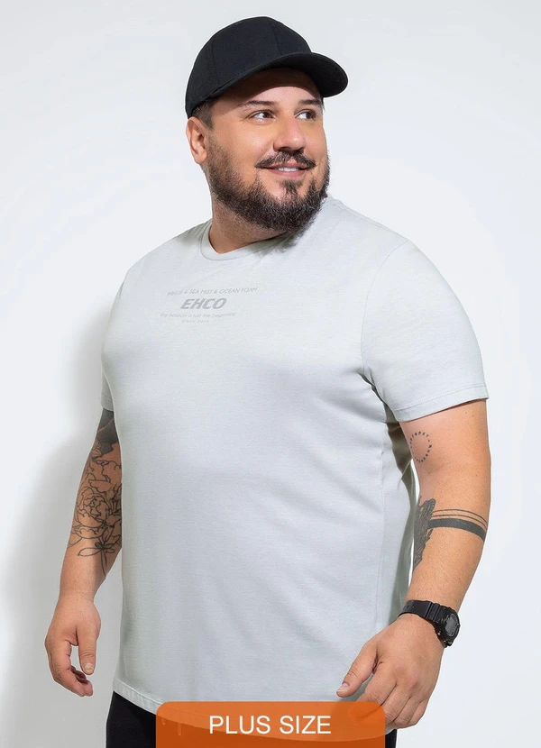 Exco - Camiseta Plus em Algodão Cinza