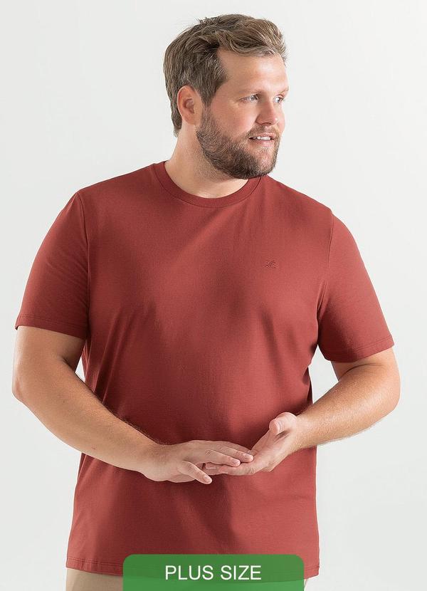 Exco - Camiseta Plus em Algodão Marrom Escuro