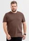 Exco - Camiseta Plus em Algodão Branco - variação: Marrom Escuro