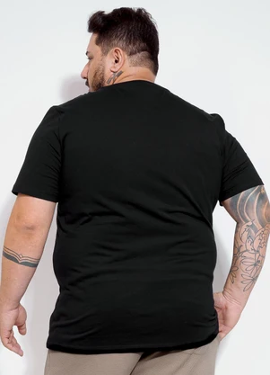Exco - Camiseta Plus em Algodão Preto - EXCO