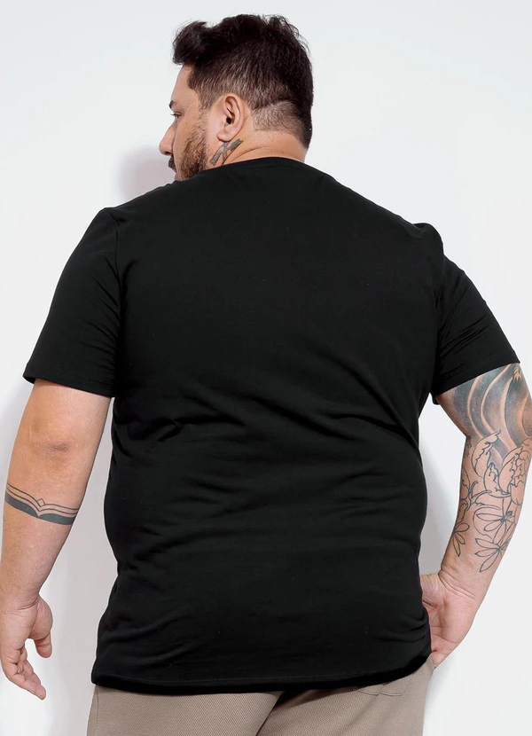 Exco - Camiseta Plus em Algodão Preto 2