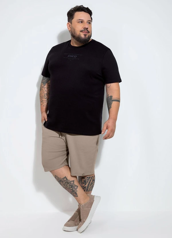 Exco - Camiseta Plus em Algodão Preto 4