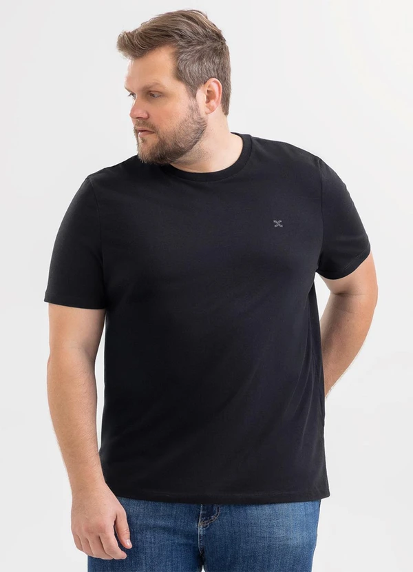 Exco - Camiseta Plus em Algodão Preto