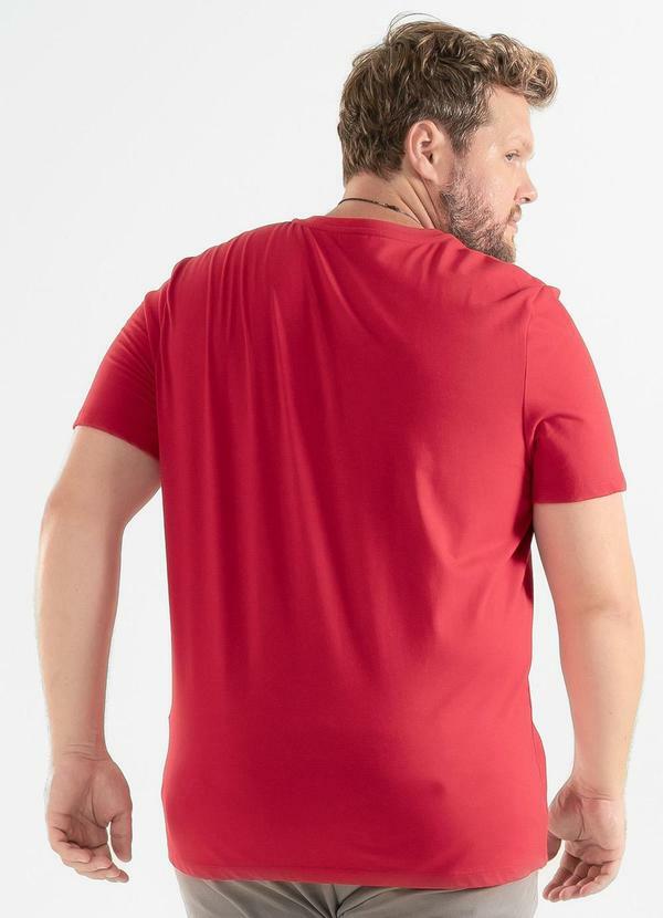 Exco - Camiseta Plus em Algodão Vermelho Escuro 2