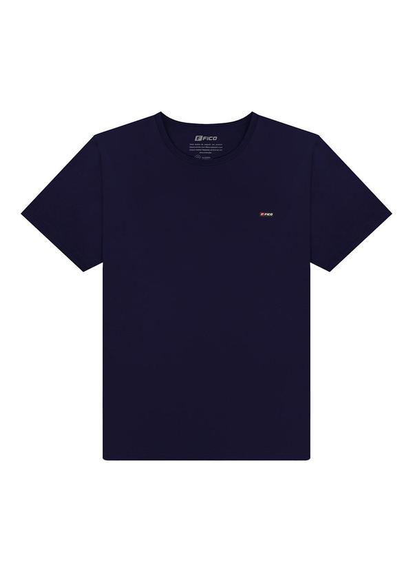 Fico - Camiseta Plus Size em Meia Malha de Algodão Azul