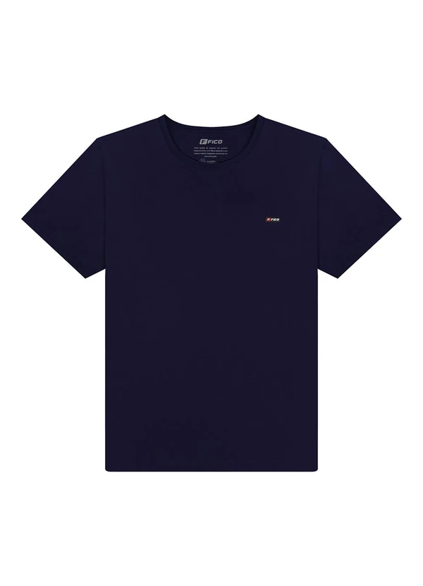 Fico - Camiseta Plus Size em Meia Malha de Algodão Azul