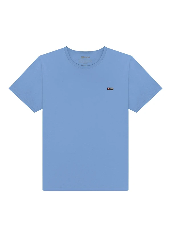 Fico - Camiseta Plus Size em Meia Malha de Algodão Azul 3