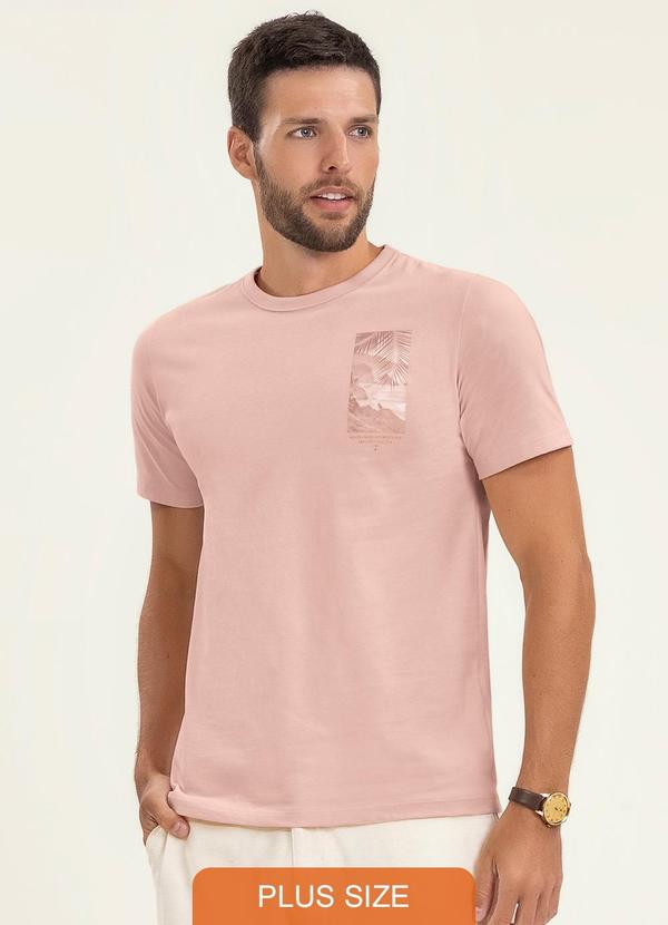 Diametro - Camiseta Plus Size Masculina Meia Malha Rosa 2