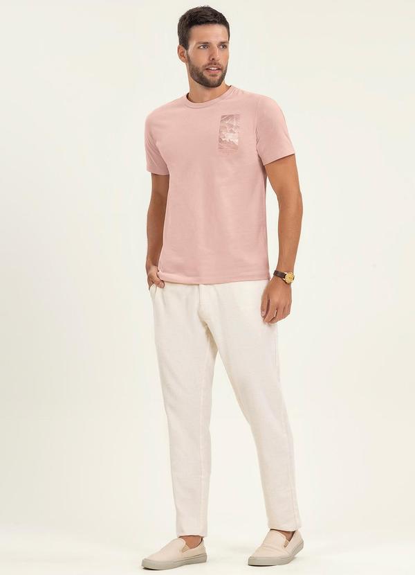 Diametro - Camiseta Plus Size Masculina Meia Malha Rosa 1