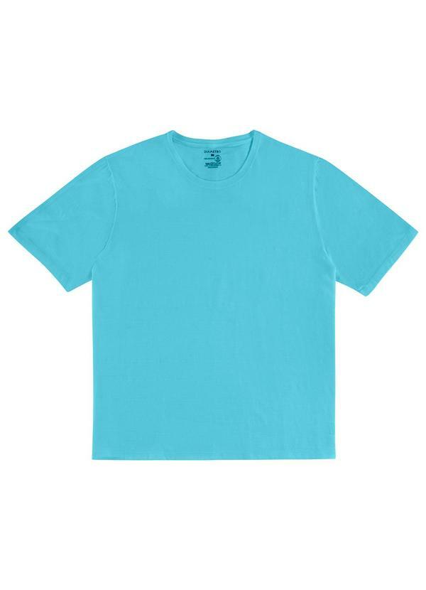 Diametro - Camiseta Plus Size Meia Malha Maquinetada Azul