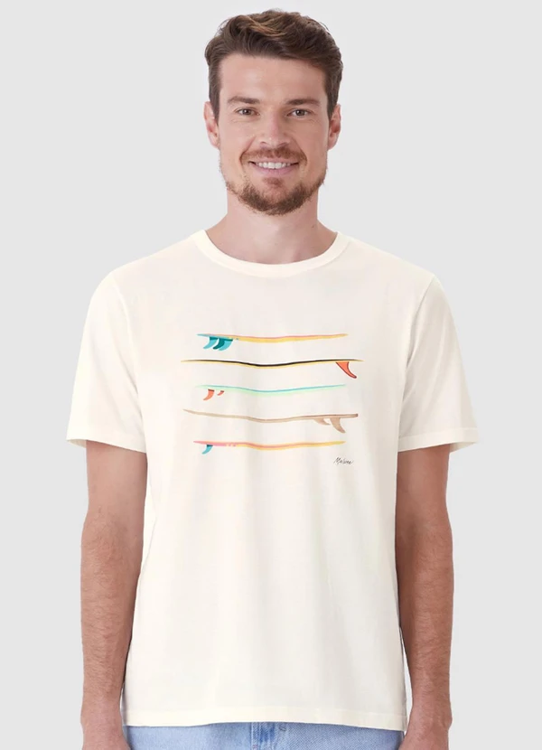 Malwee - Camiseta Pranchas de Surf Off White