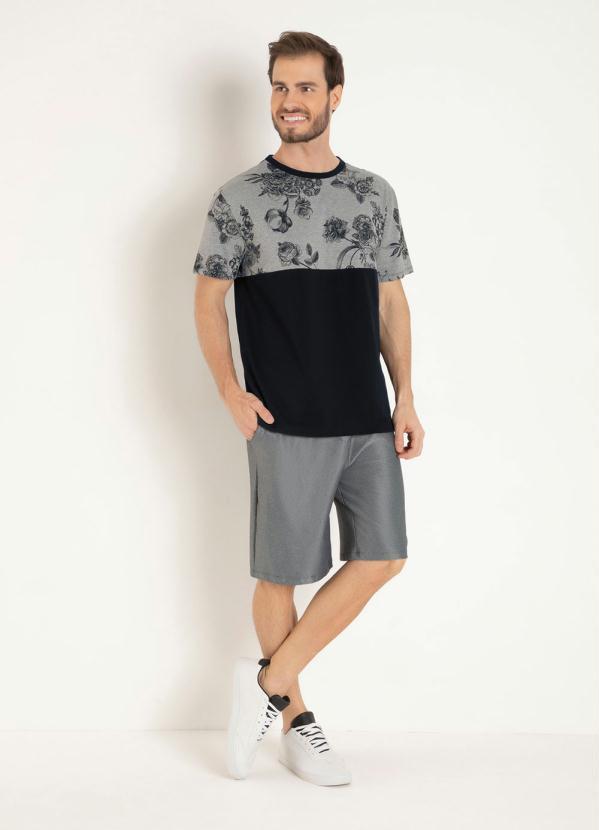 Queima Estoque - Camiseta Preta e Mescla com Recorte 3