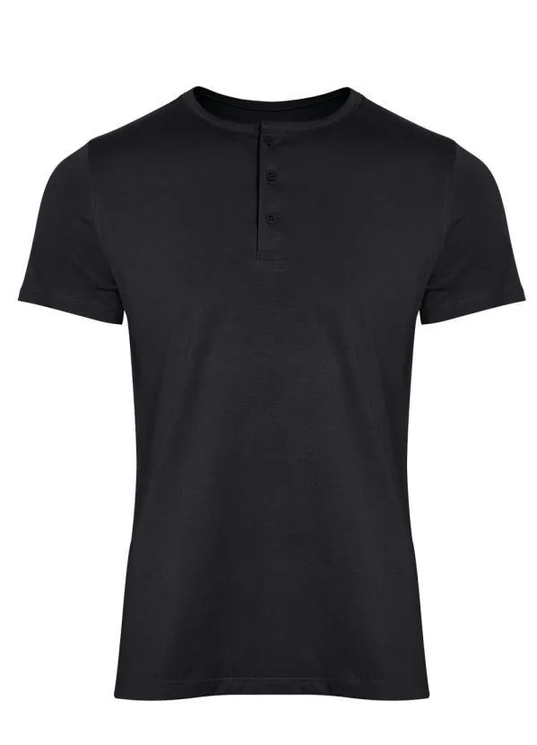 Basicamente - Camiseta Preta Masculina com Botões 5
