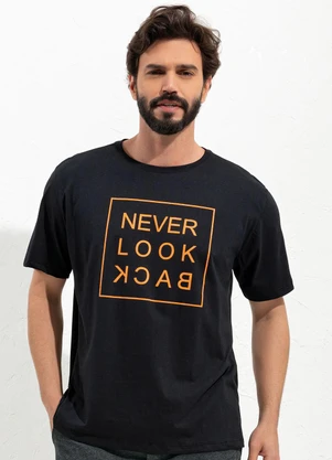 Moda Pop - Camiseta Preto em Malha de Algodão - MODA POP