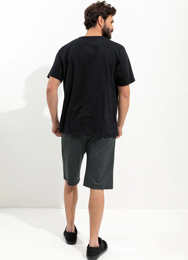 Moda Pop - Camiseta Preto em Malha de Algodão 4