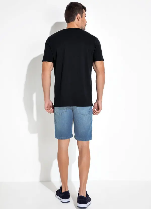 Basicamente - Camiseta Preto em Malha de Algodão 4