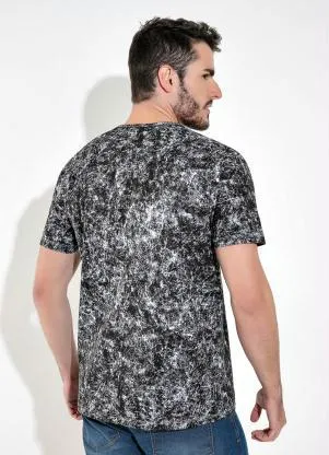 The Simpsons - Camiseta Preto Marmorizado e Estampa Localizada - THE SIMPSONS