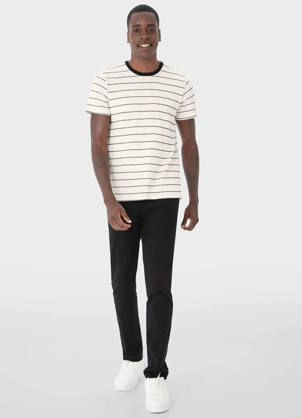 Malwee - Camiseta Preto Tradicional Listrada 2