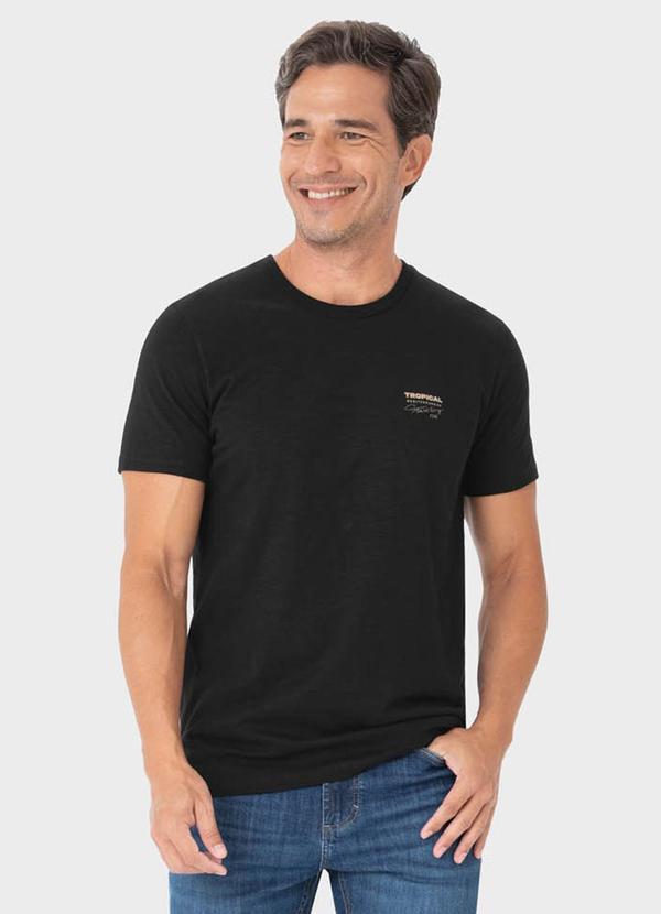 Malwee - Camiseta Preto Tradicional Tropical