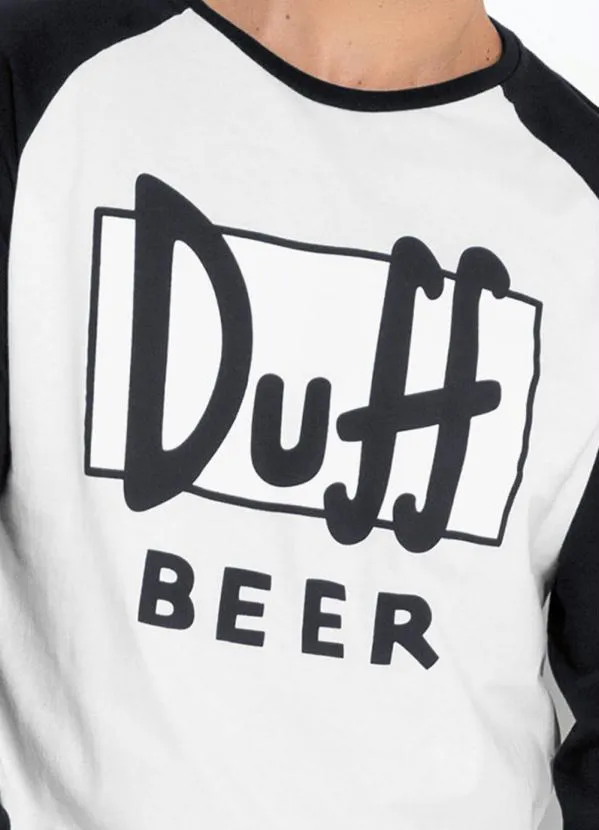 The Simpsons - Camiseta Raglan P&B com Estampa The Simpsons 3